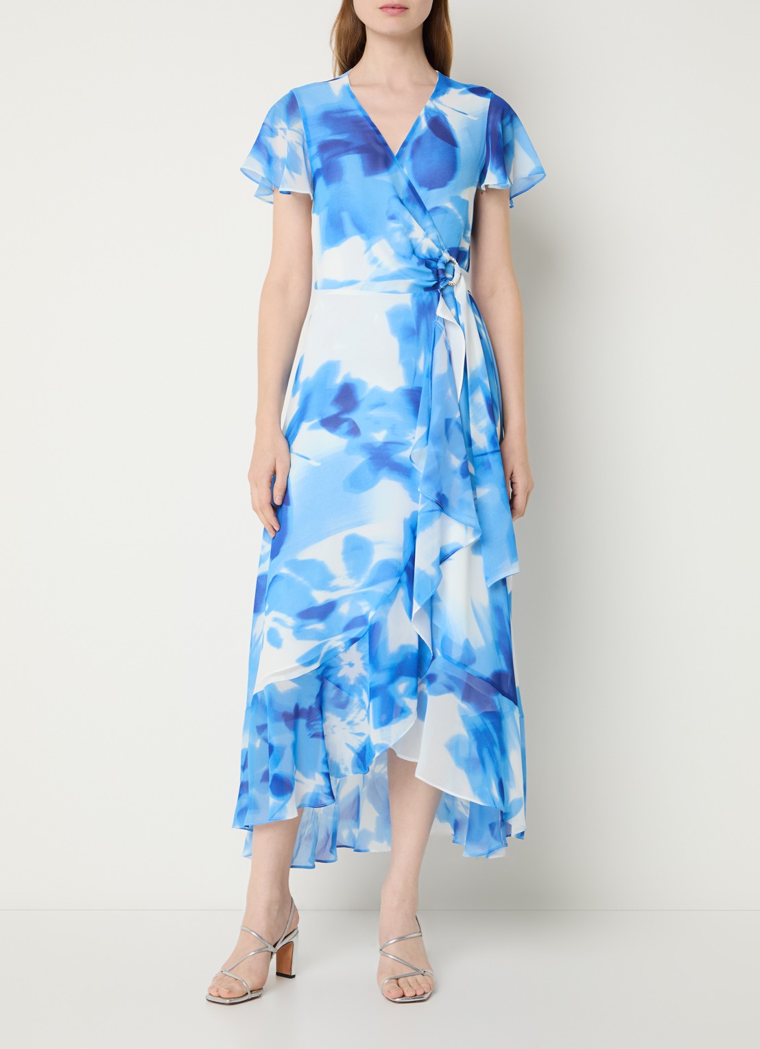 Joseph Ribkoff Midi tuniekjurk met print - detail 4 blauw