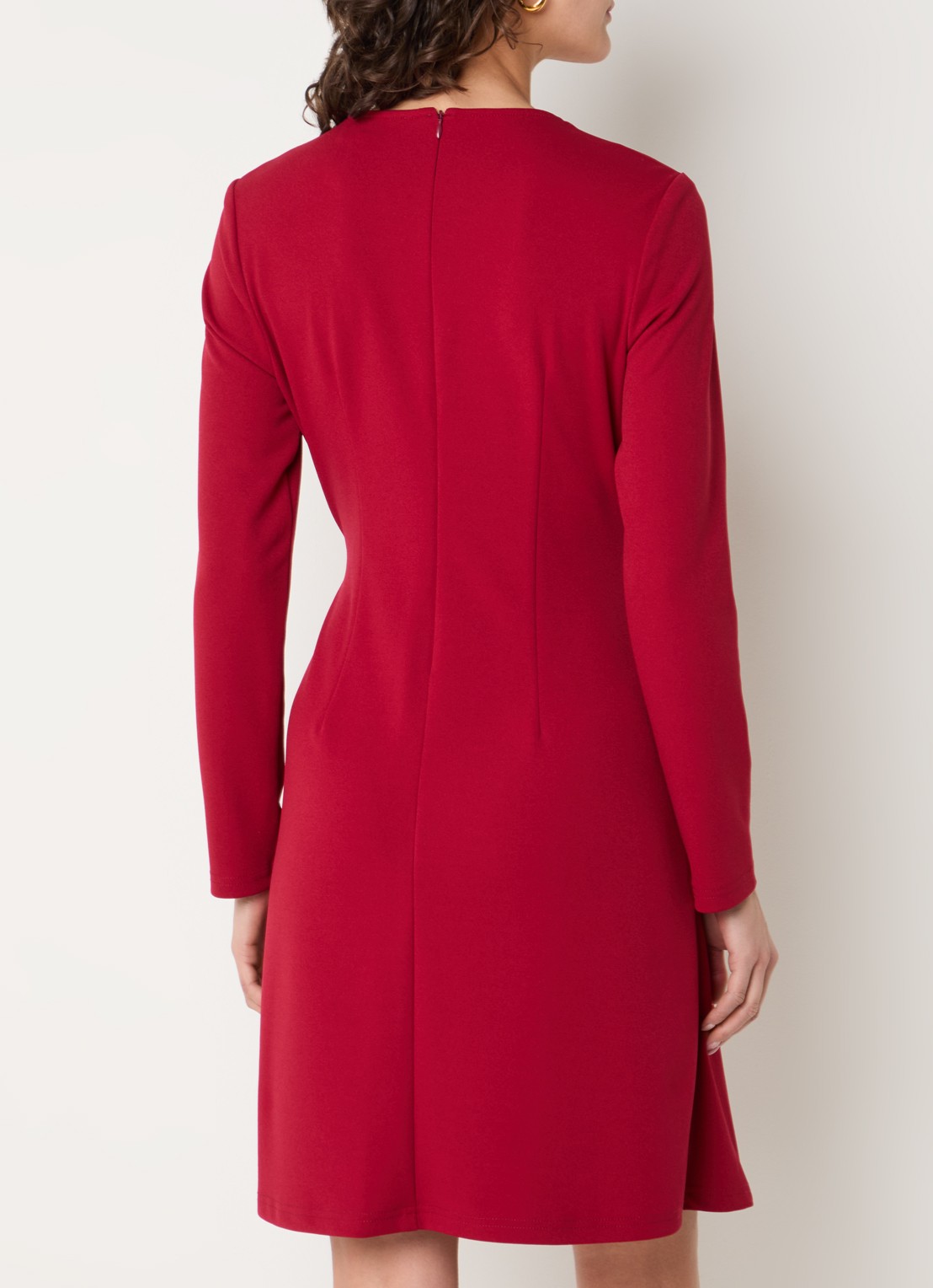 Joseph Ribkoff Mini jurk met ceintuur - achterkant cranberryrood