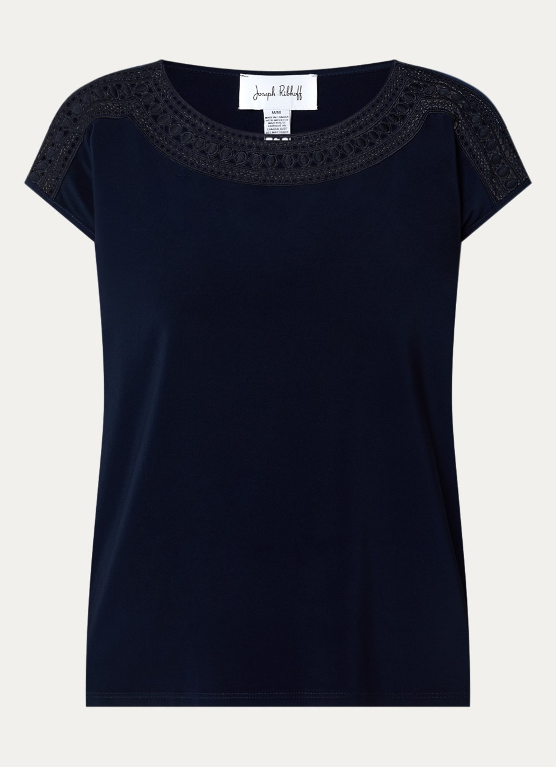 Joseph Ribkoff Mouwloze top met broderie - voorkant donkerblauw