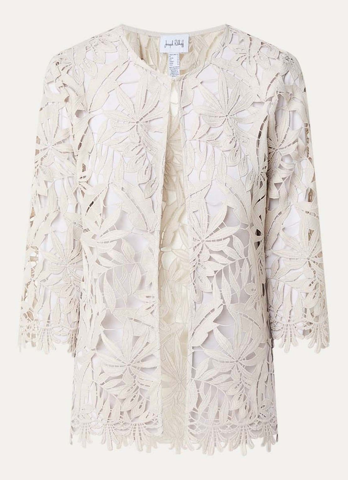 Joseph Ribkoff Semi-transparant jack van kant - voorkant beige