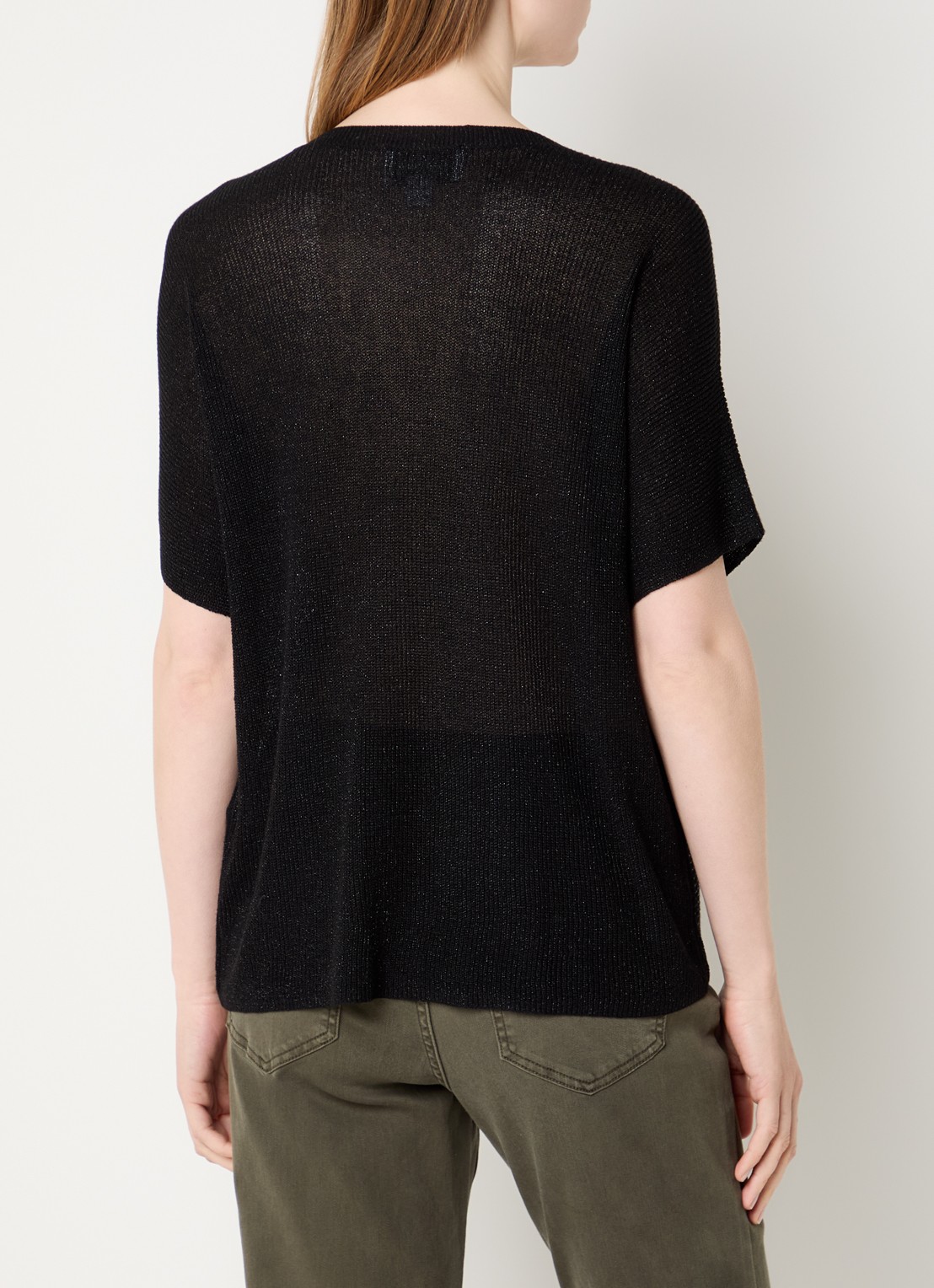 Joseph Ribkoff Semi-transparante top met strass - achterkant 4 zwart