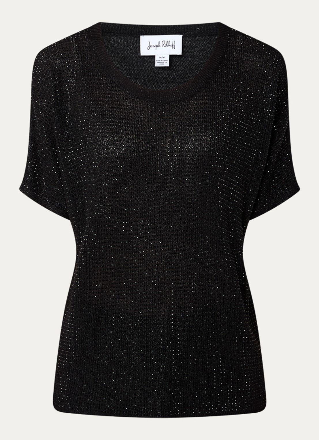 Joseph Ribkoff Semi-transparante top met strass - voorkant zwart