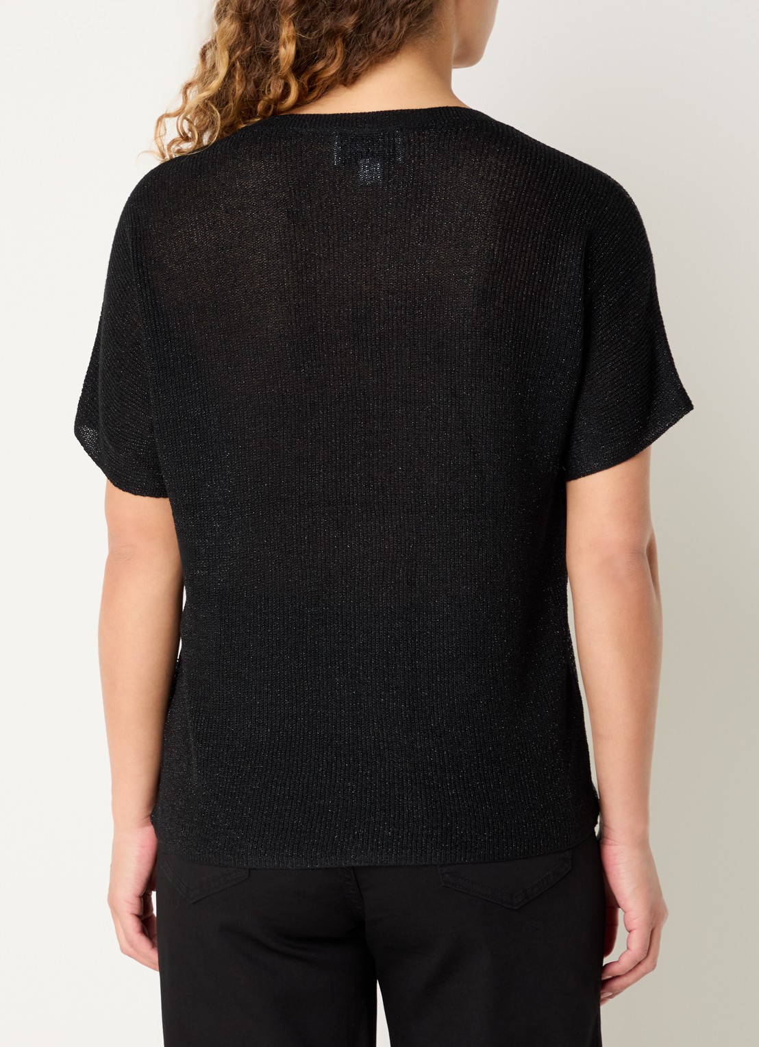 Joseph Ribkoff Semi-transparante top met strass - achterkant 5 zwart