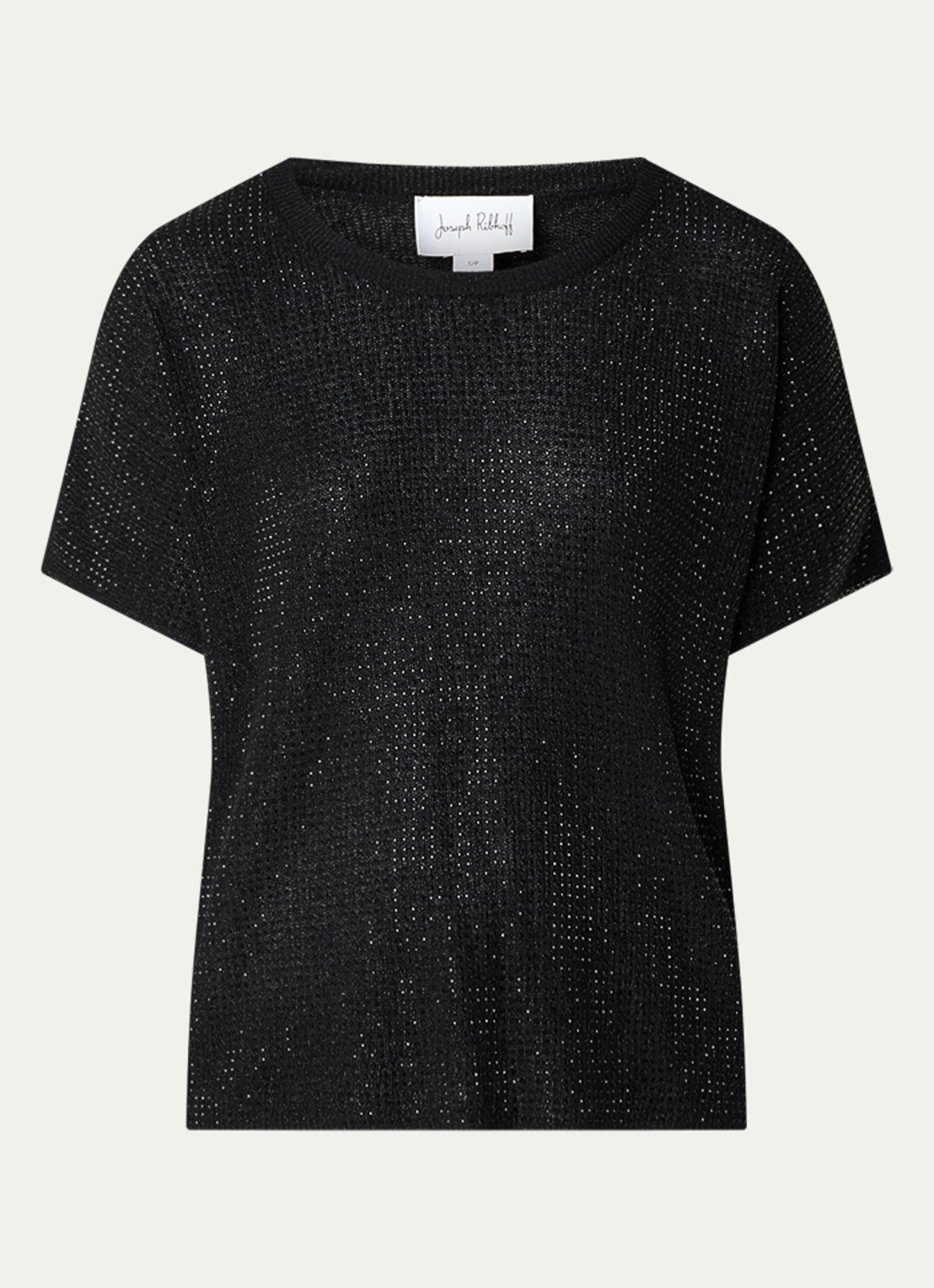 Joseph Ribkoff Semi-transparante top met strass - voorkant 3 zwart