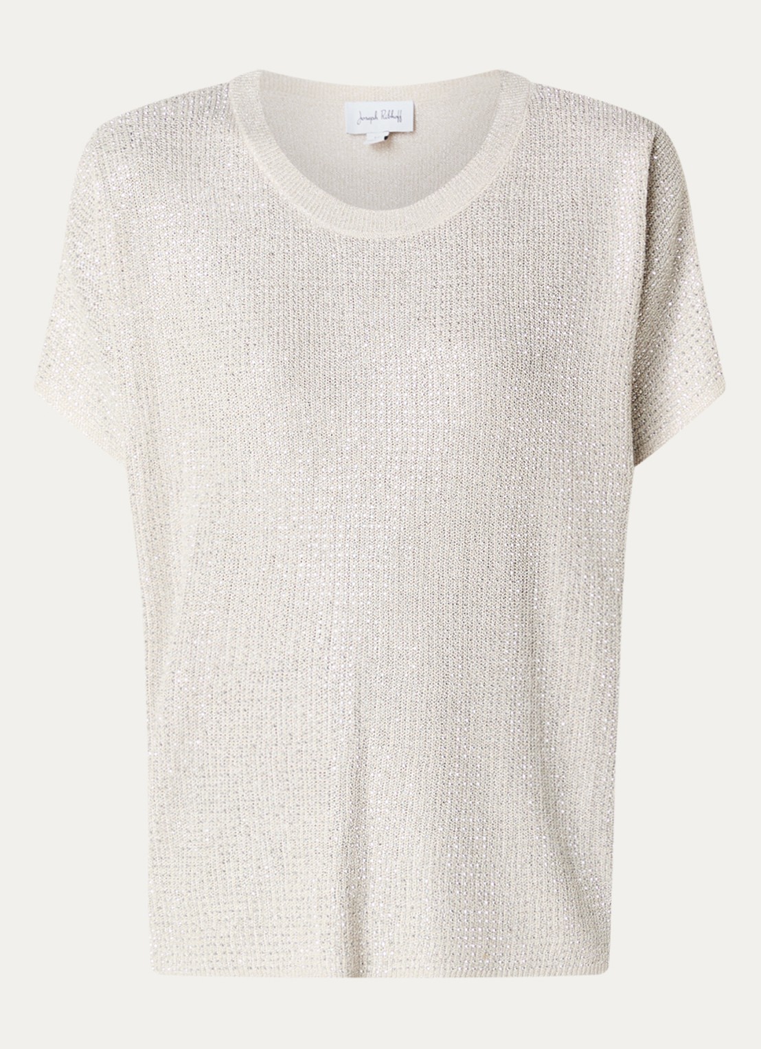 Joseph Ribkoff Semi-transparante top met strass - voorkant 2 beige