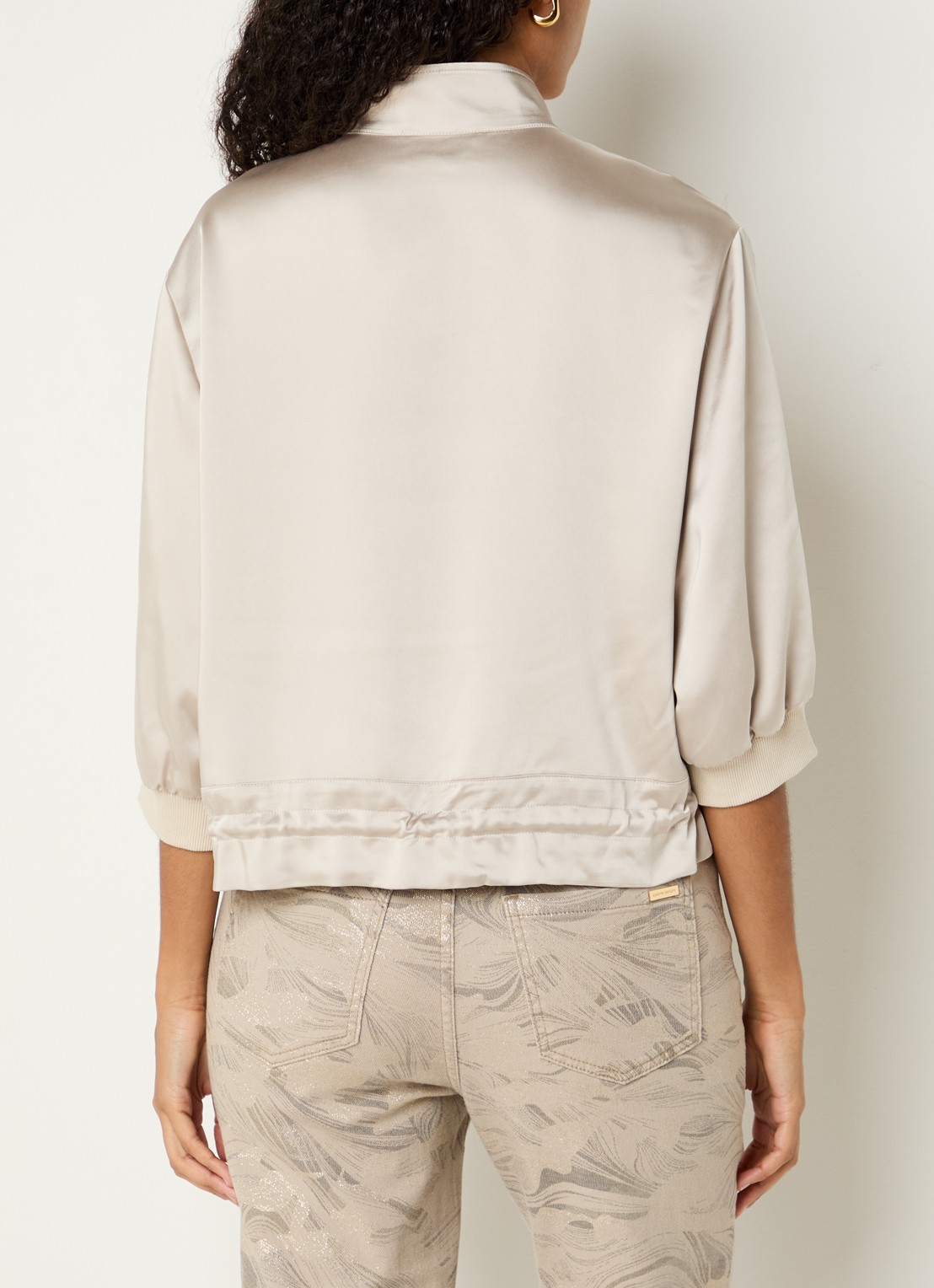 Joseph Ribkoff Sweatvest met steekzakken en trekkoord - achterkant beige