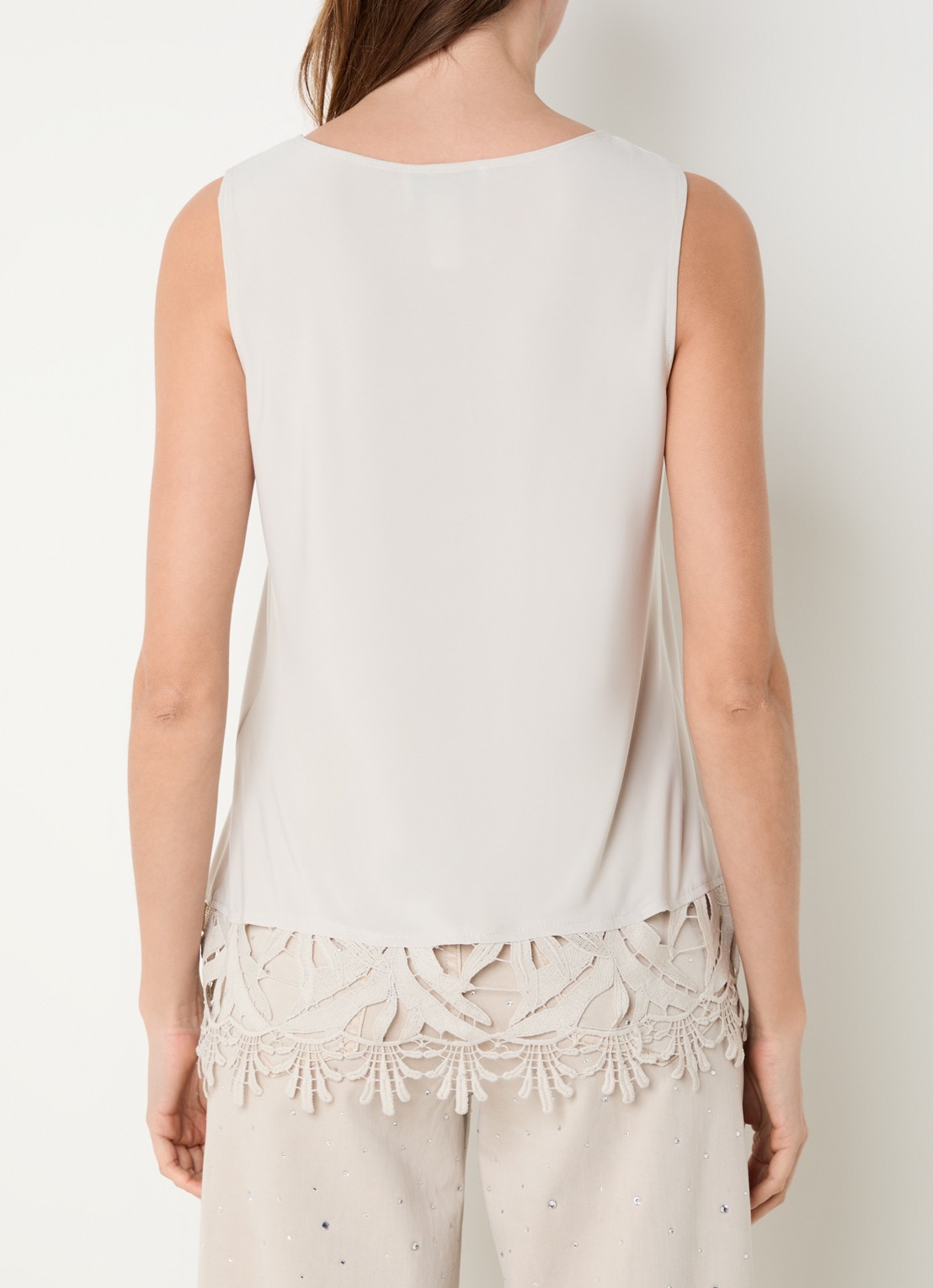Joseph Ribkoff Tanktop met details van kant - achterkant beige