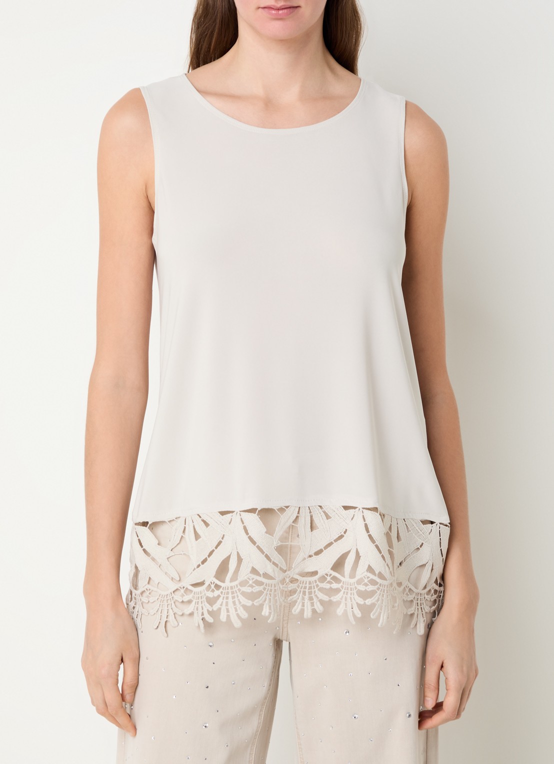 Joseph Ribkoff Tanktop met details van kant - detail 4 beige
