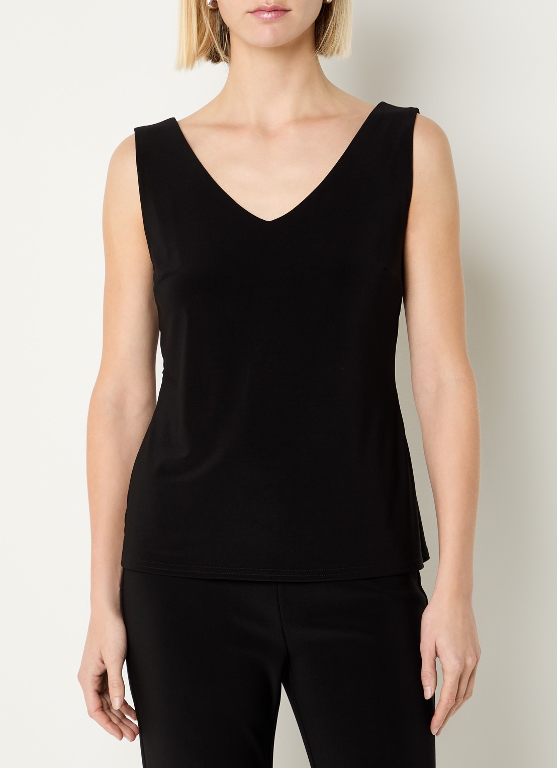 Joseph Ribkoff Tanktop met V-hals en stretch - detail 4 zwart