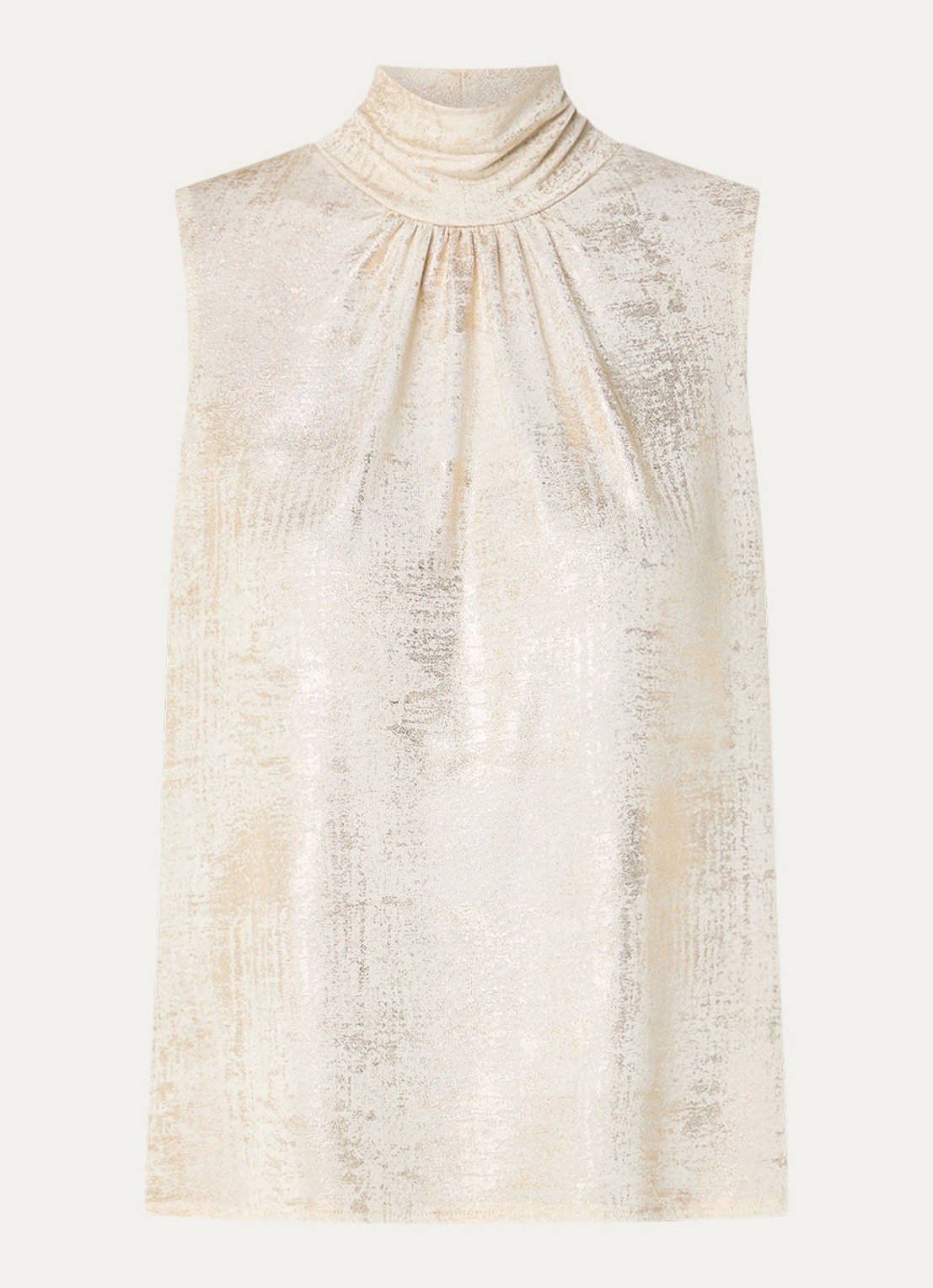 Joseph Ribkoff Top met lurex en plooidetail - voorkant 2 gebroken wit