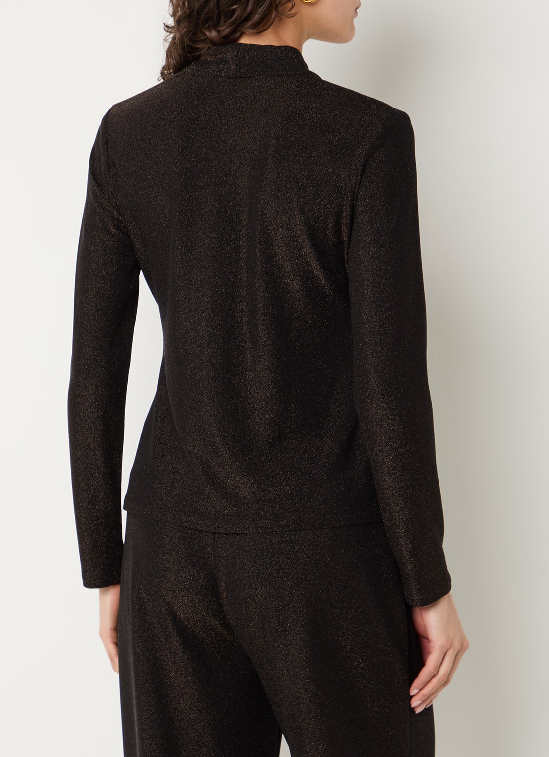 Joseph Ribkoff Top met lurex en V-hals - achterkant 3 donkerbruin