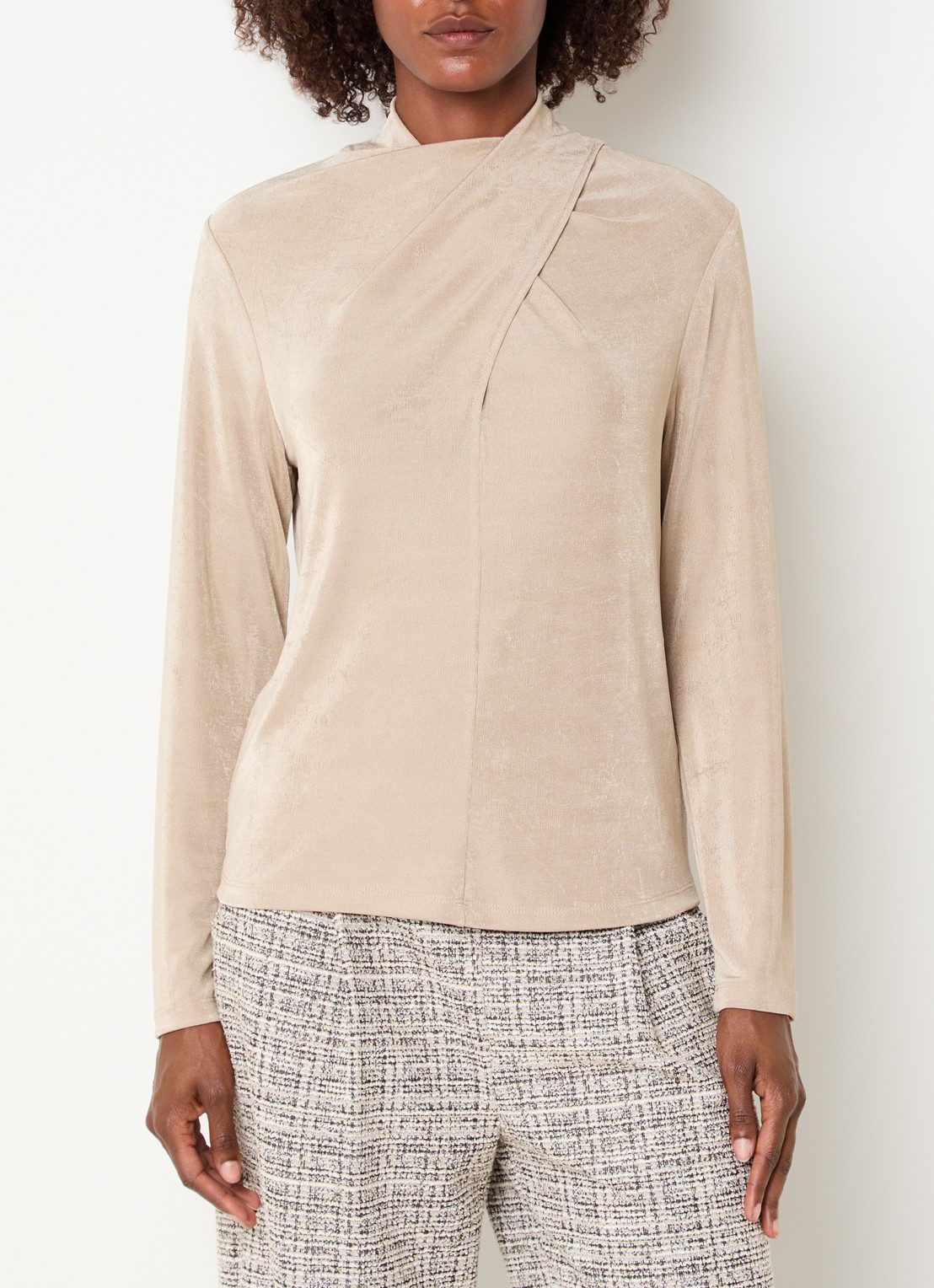Joseph Ribkoff Top met overslag - detail 4 beige