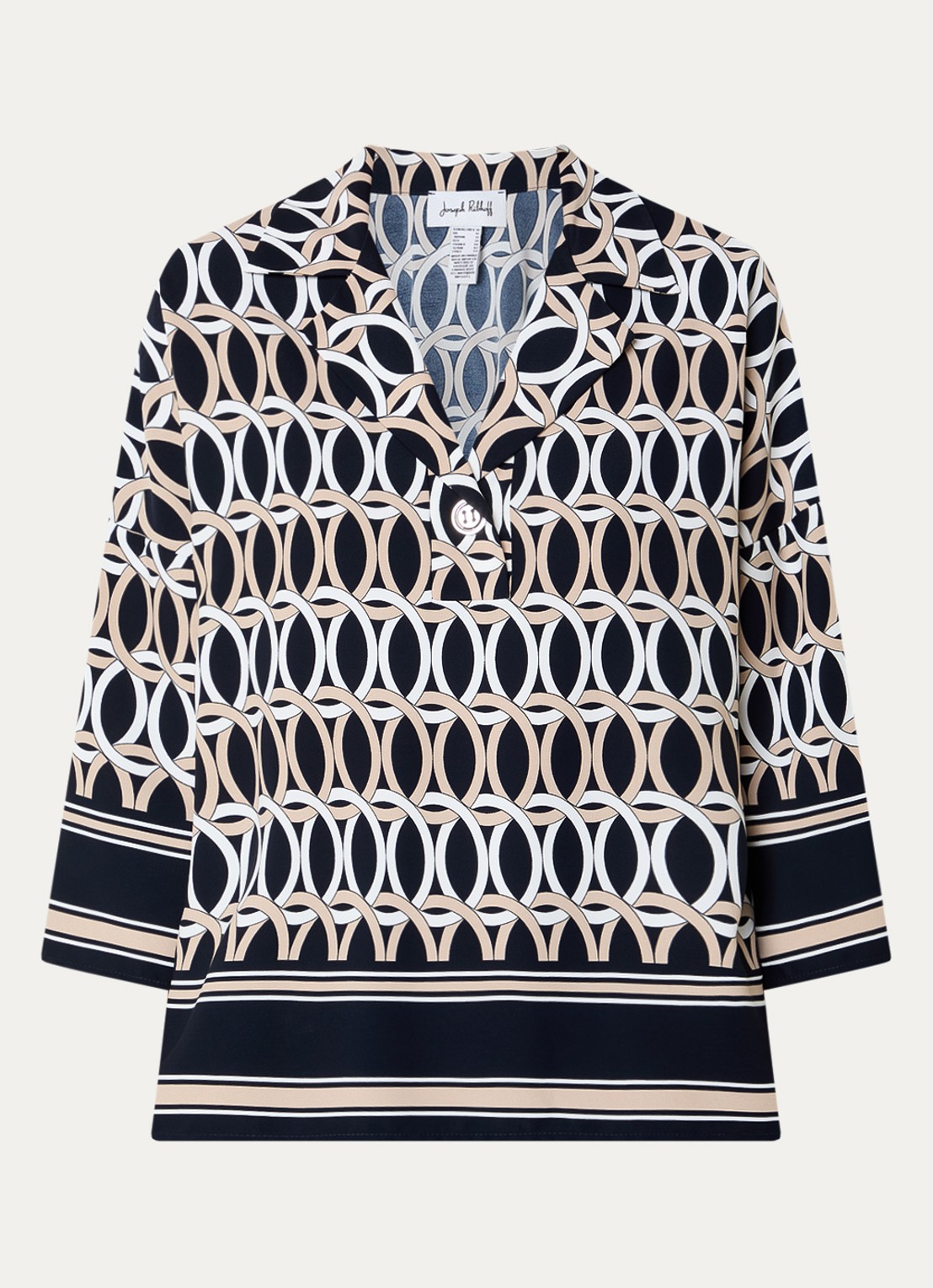 Joseph Ribkoff Top met print en V-hals - voorkant 2 zwart