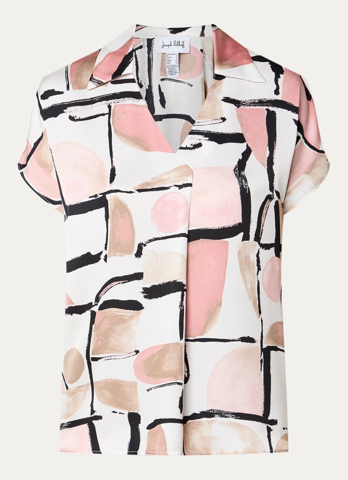 Joseph Ribkoff Top met print en V-hals - voorkant 2 wit