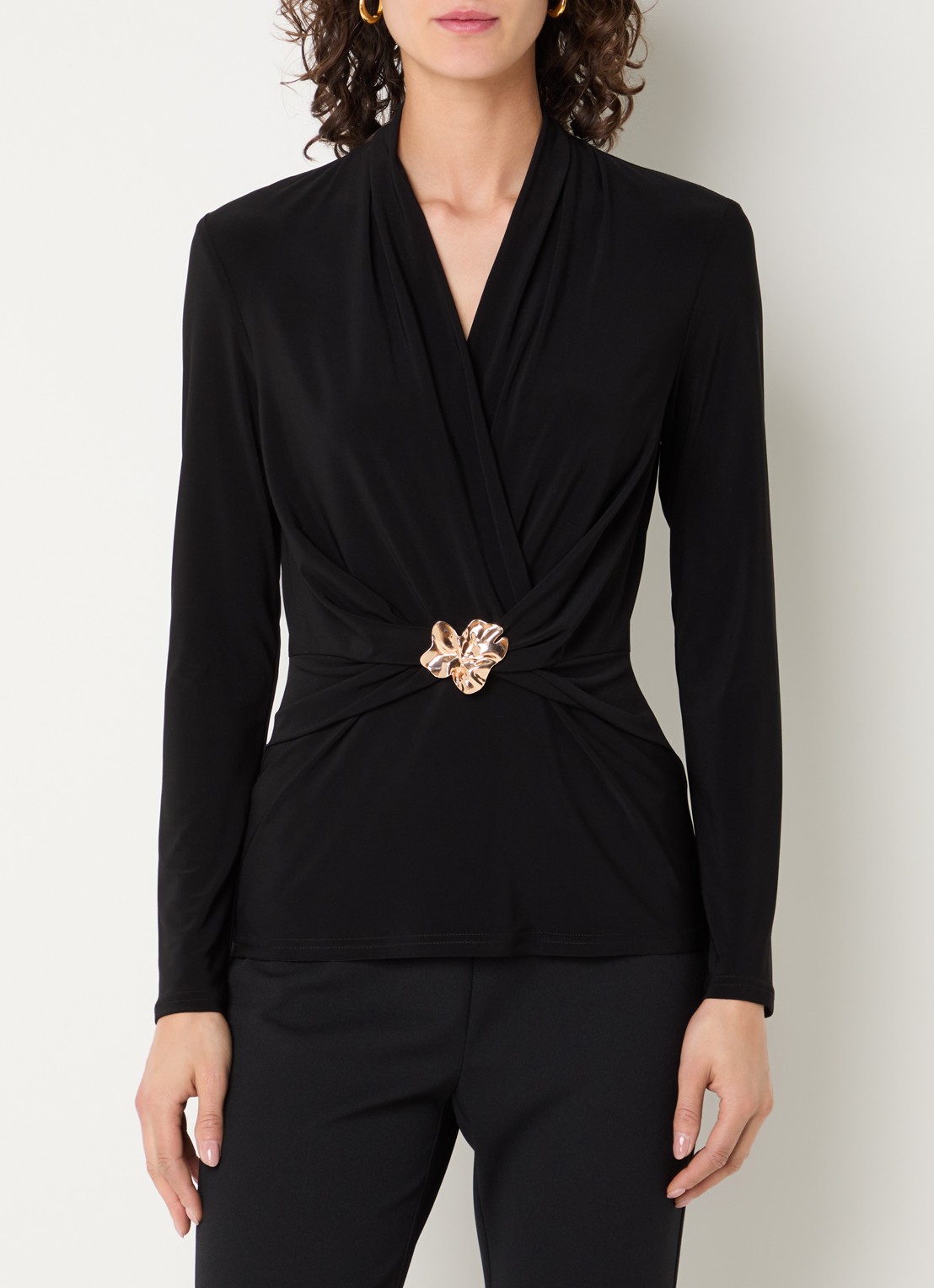 Joseph Ribkoff Top met V-hals - detail zwart