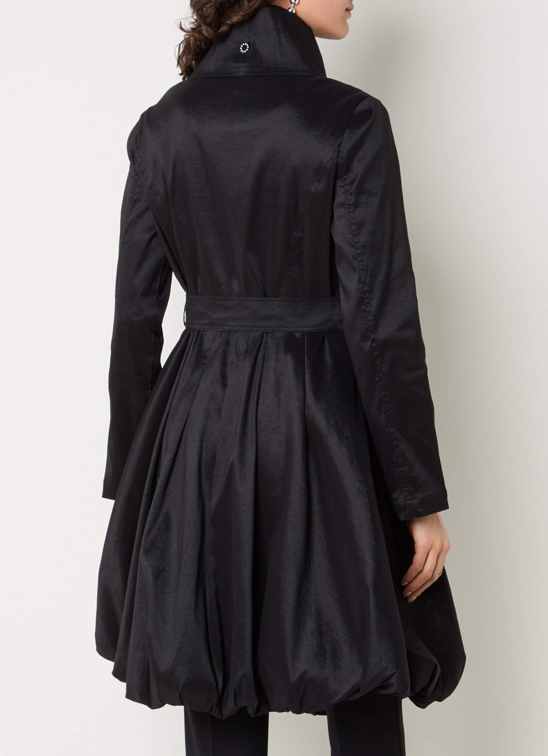 Joseph Ribkoff Trenchcoat met strikceintuur en steekzakken - achterkant 4 zwart