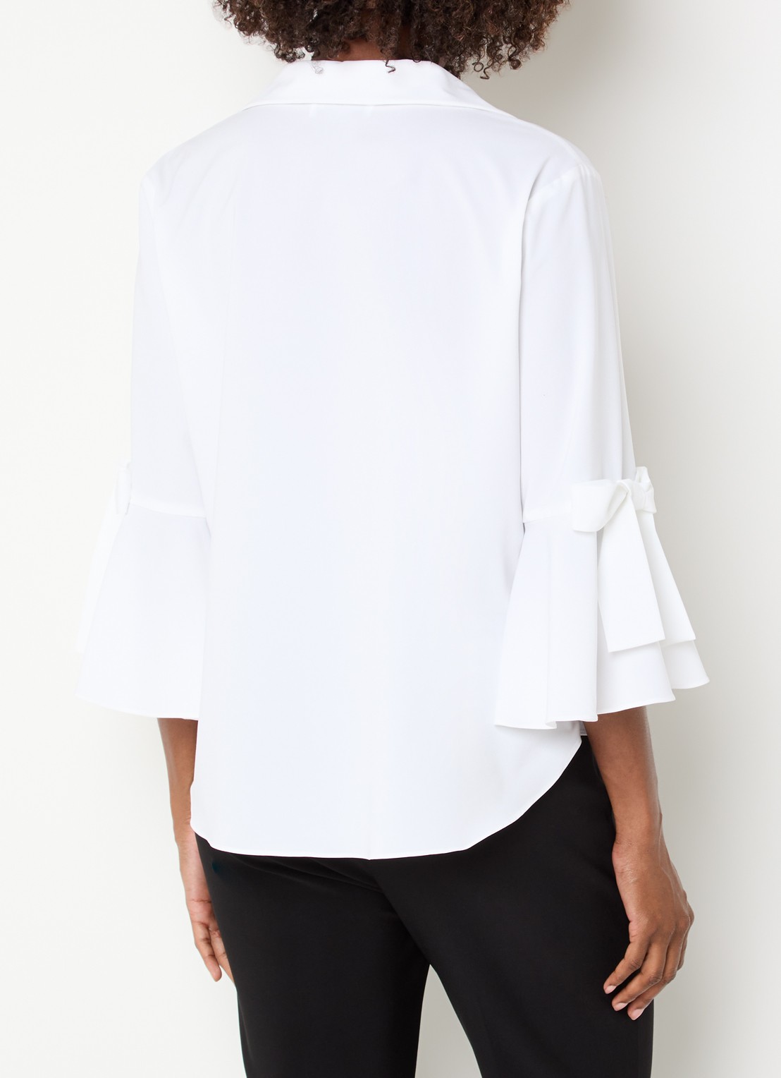 Joseph Ribkoff Tuniek met trompetmouw en strikdetail  - achterkant 2 wit