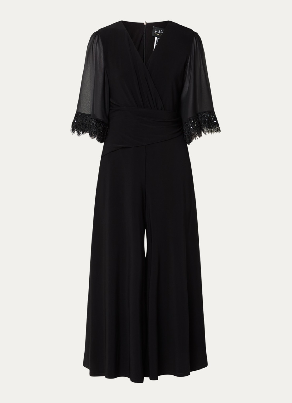 Joseph Ribkoff Wide fit jumpsuit met plooidetail - voorkant zwart