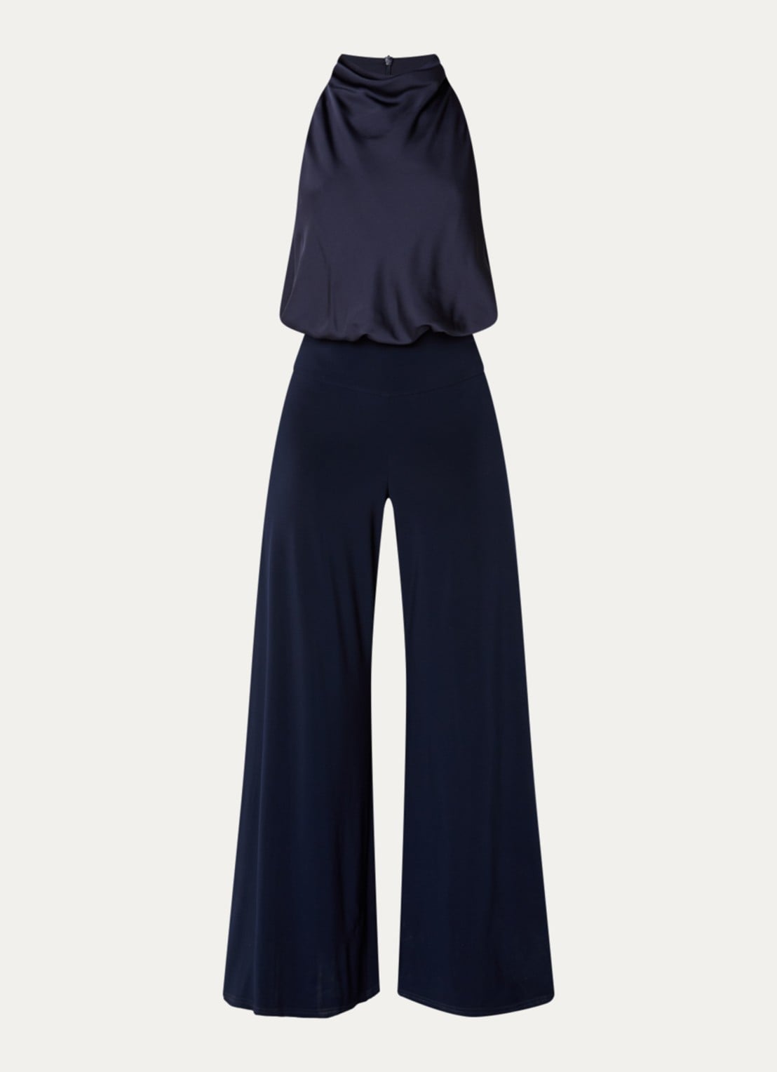 Joseph Ribkoff Wide fit jumpsuit van satijn - voorkant 2 donkerblauw
