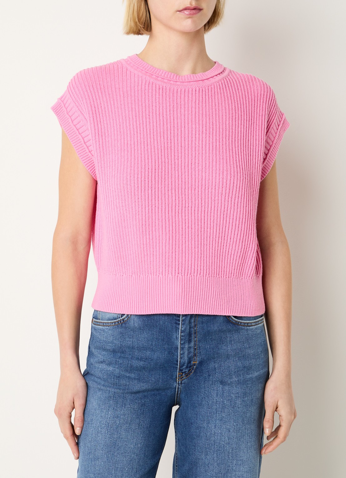 Josephine & Co Bailee grofgebreide spencer met stretch - detail roze