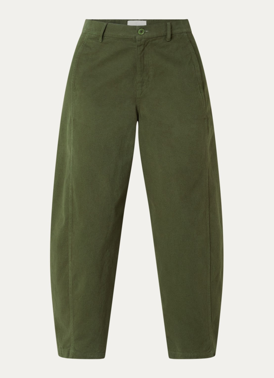 Josephine & Co Basile high waist balloon fit broek met steekzakken - voorkant 2 legergroen