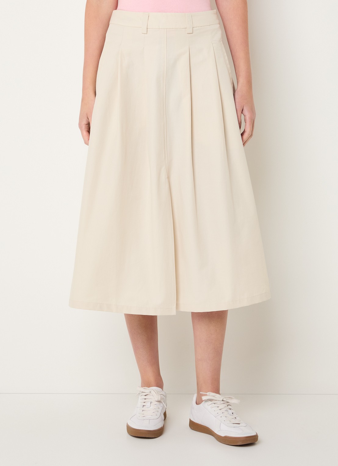 Josephine & Co Belle midi rok met plooidetail en split - detail 4 beige