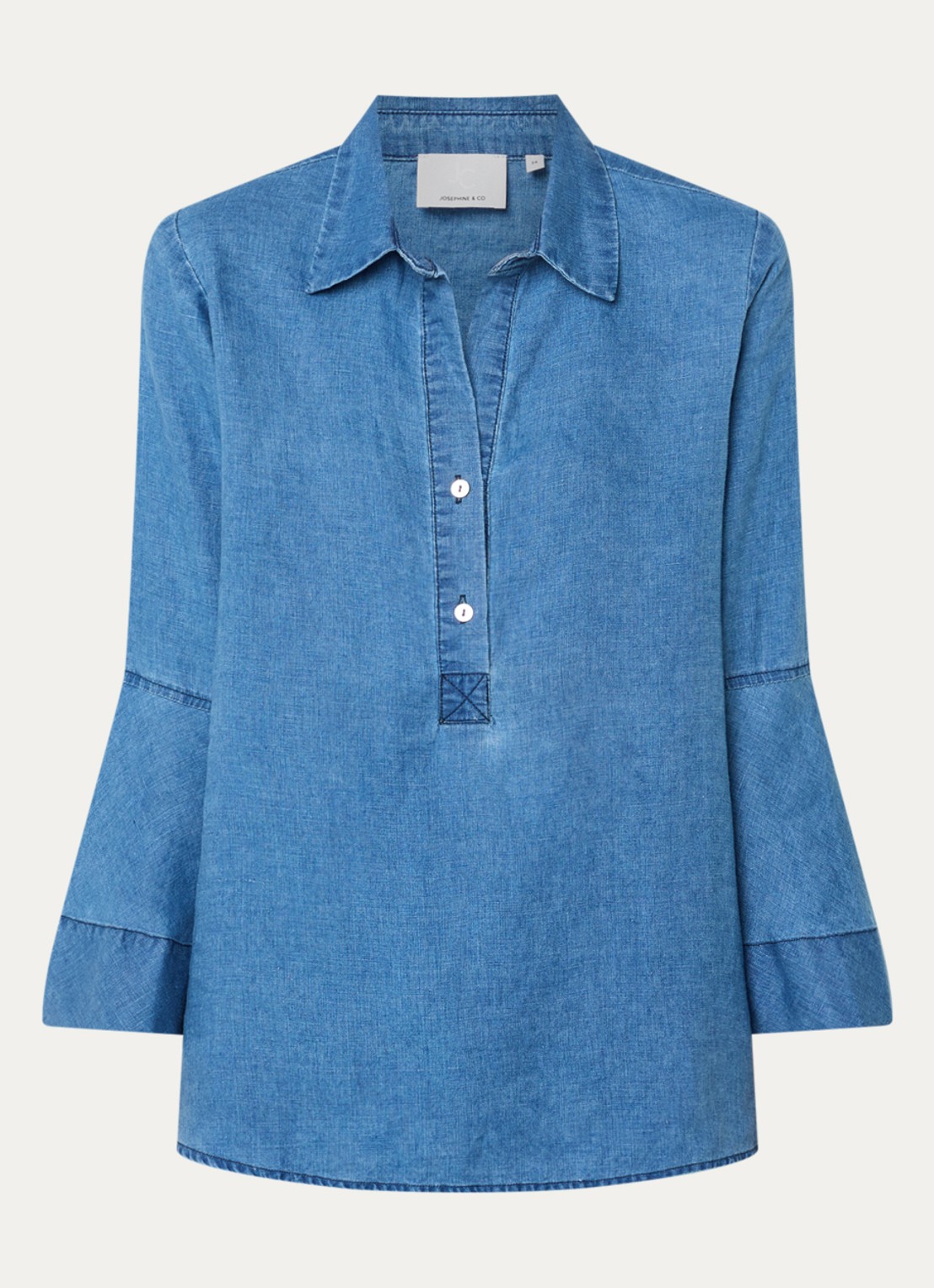 Josephine & Co Belou tuniek van chambray - voorkant 2 indigo