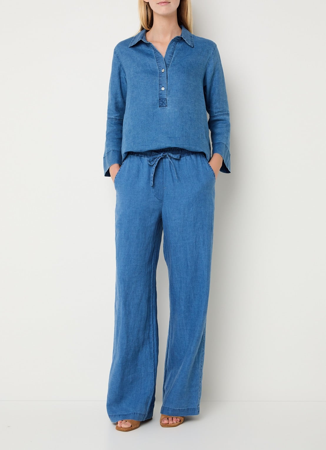 Josephine & Co Belou tuniek van chambray - voorkant 3 indigo