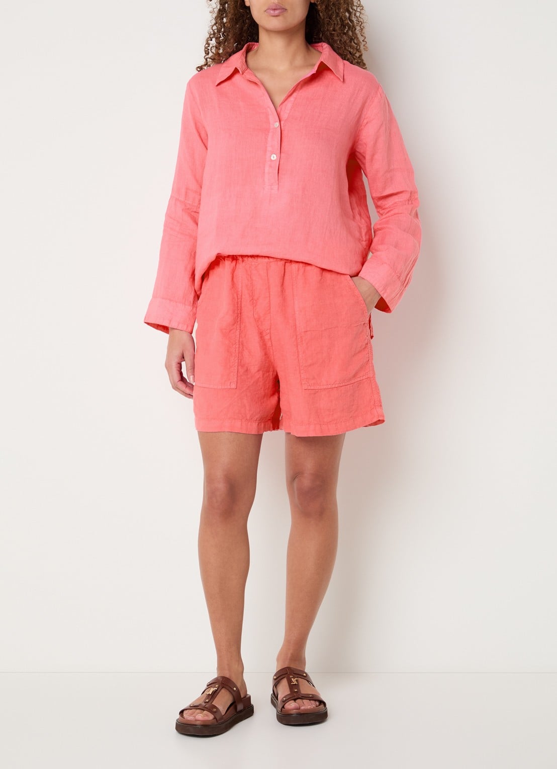 Josephine & Co Belou tuniek van linnen - voorkant 2 roze