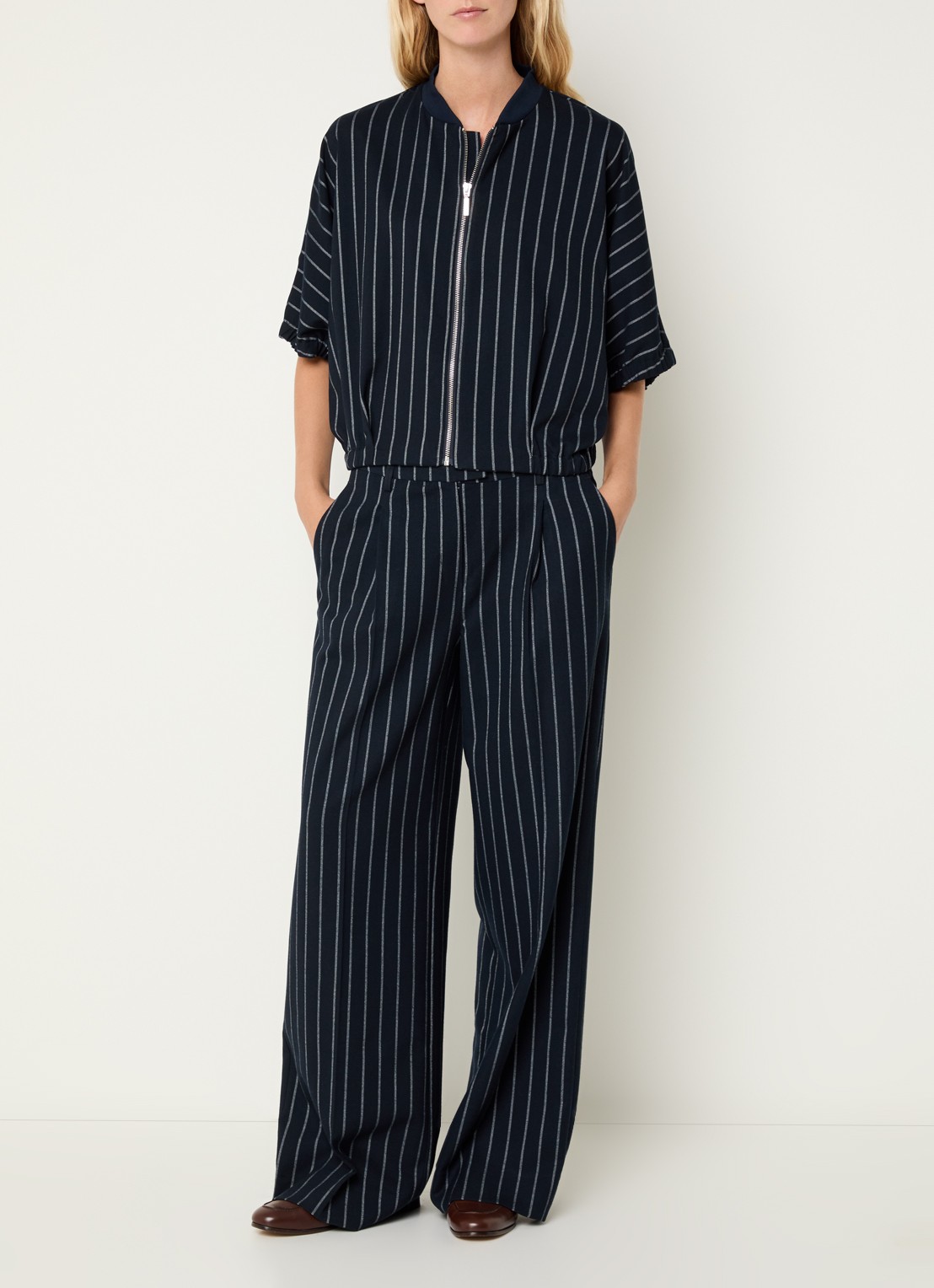 Josephine & Co Benedict jack met streepprint - voorkant 4 donkerblauw