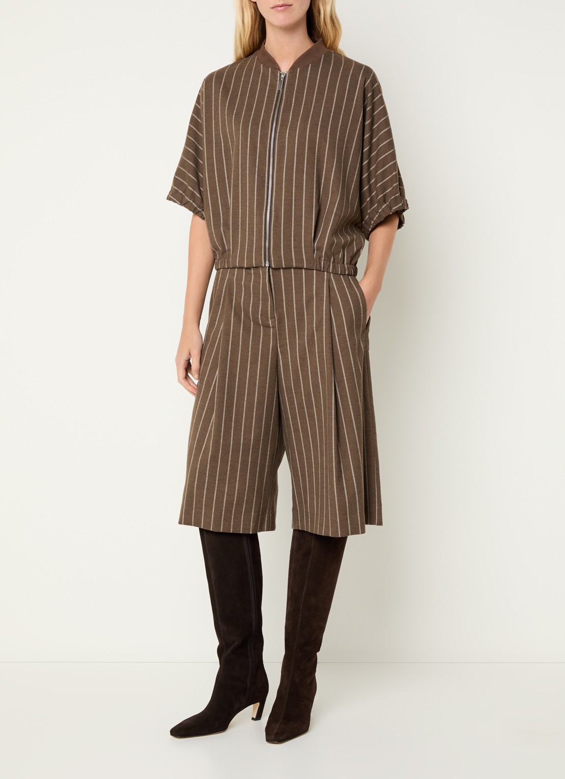 Josephine & Co Benedict jack met streepprint - voorkant 3 bruin