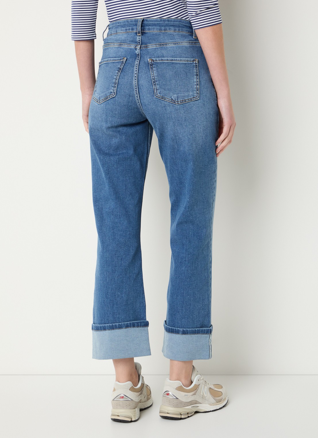 Josephine & Co Benthe high waist cropped flared jeans met medium wassing - achterkant 5 indigo