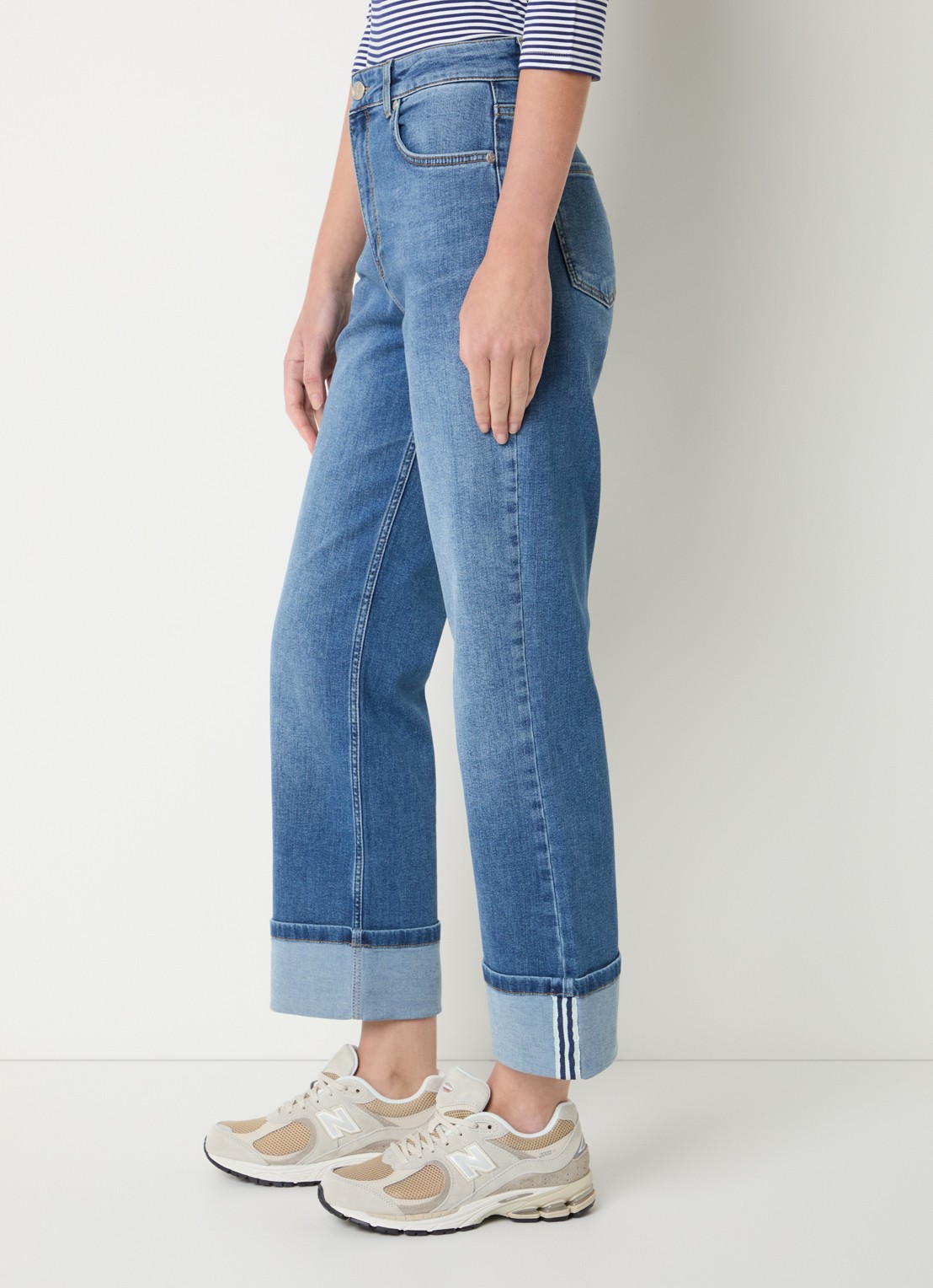 Josephine & Co Benthe high waist cropped flared jeans met medium wassing - detail 2 indigo