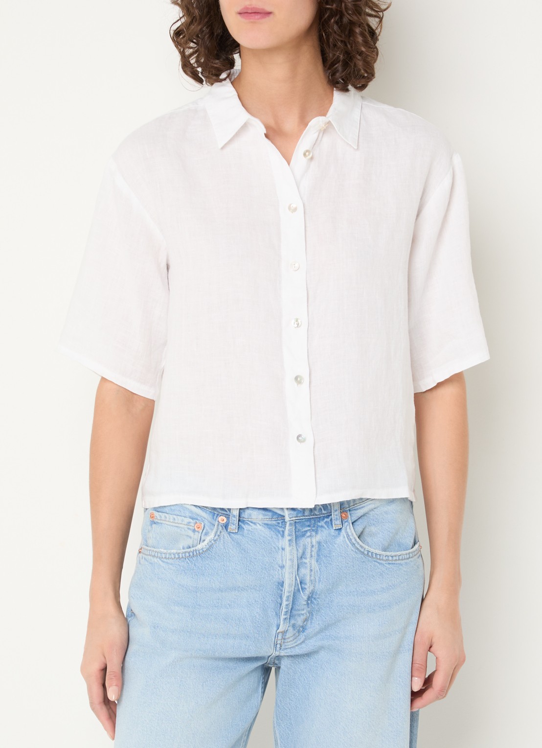 Josephine & Co Bertha blouse van linnen - detail 4 wit