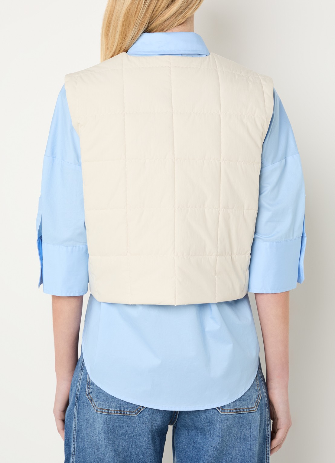 Josephine & Co Billie cropped bomberjack met quilt patroon - achterkant 3 creme