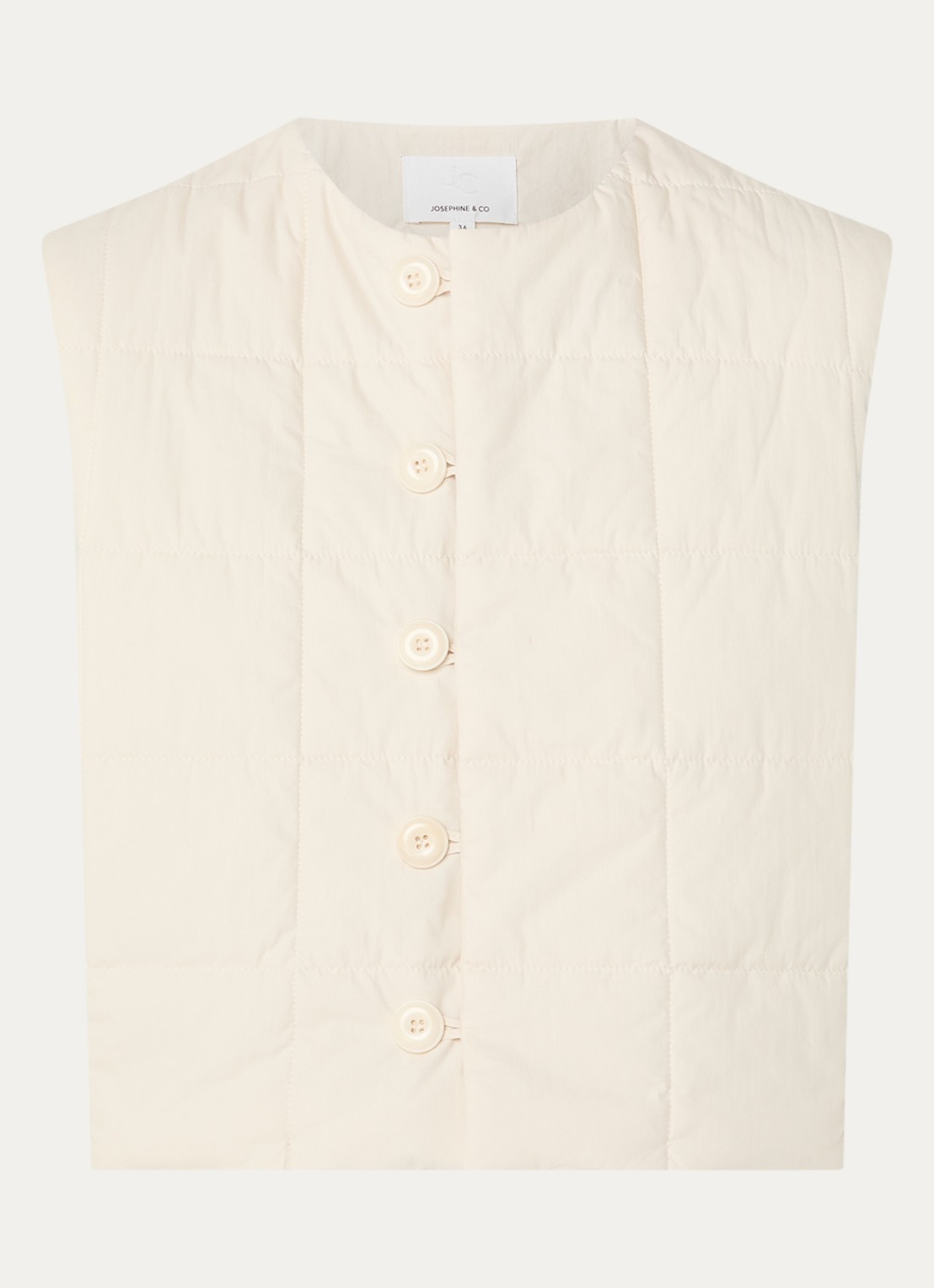 Josephine & Co Billie cropped bomberjack met quilt patroon - voorkant creme