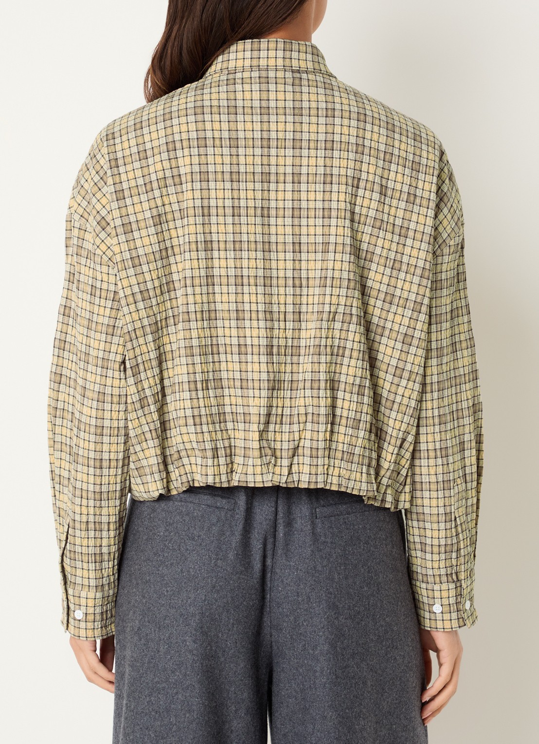Josephine & Co Bink blouse met ruitdessin - achterkant 2 beige
