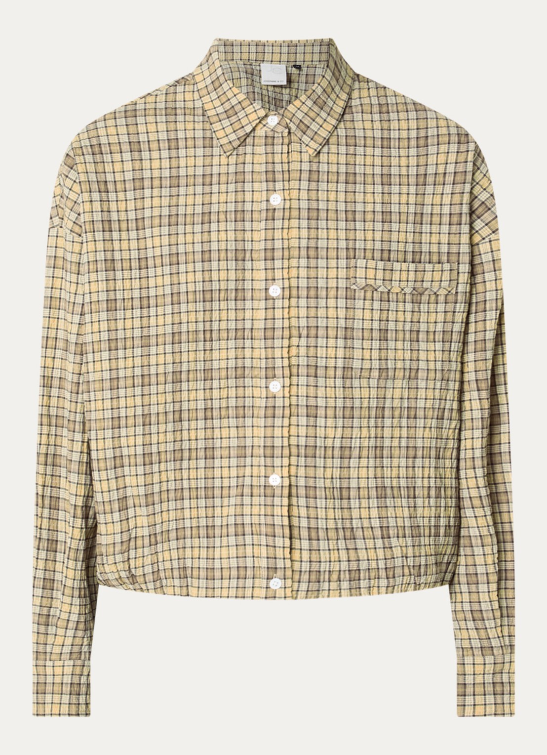 Josephine & Co Bink blouse met ruitdessin - voorkant 3 beige
