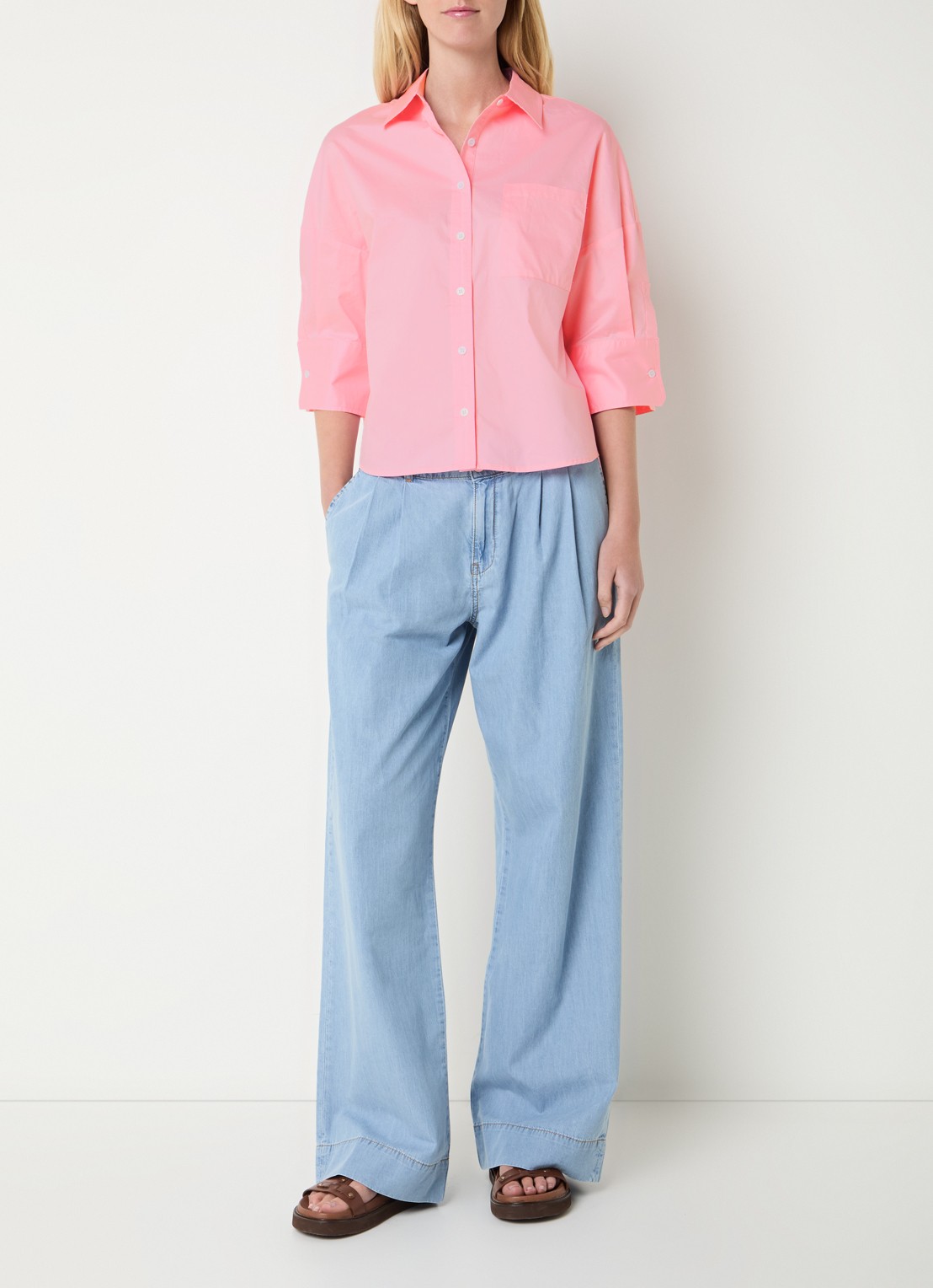Josephine & Co Blayne blouse met borstzak - voorkant 2 roze