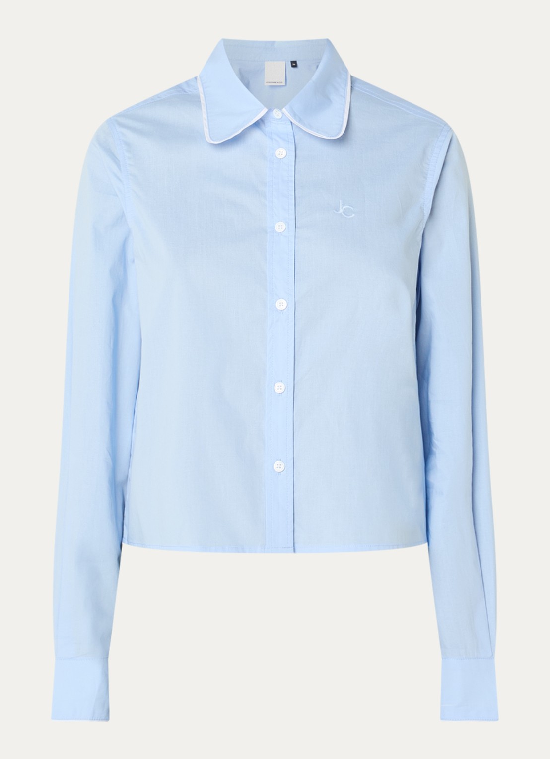 Josephine & Co Blouse met logoborduring - voorkant 2 lichtblauw