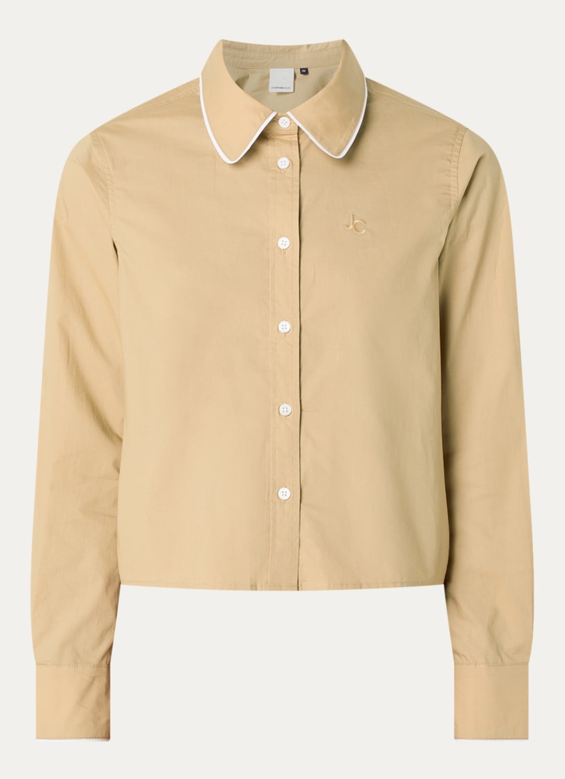 Josephine & Co Blouse met logoborduring - voorkant camel