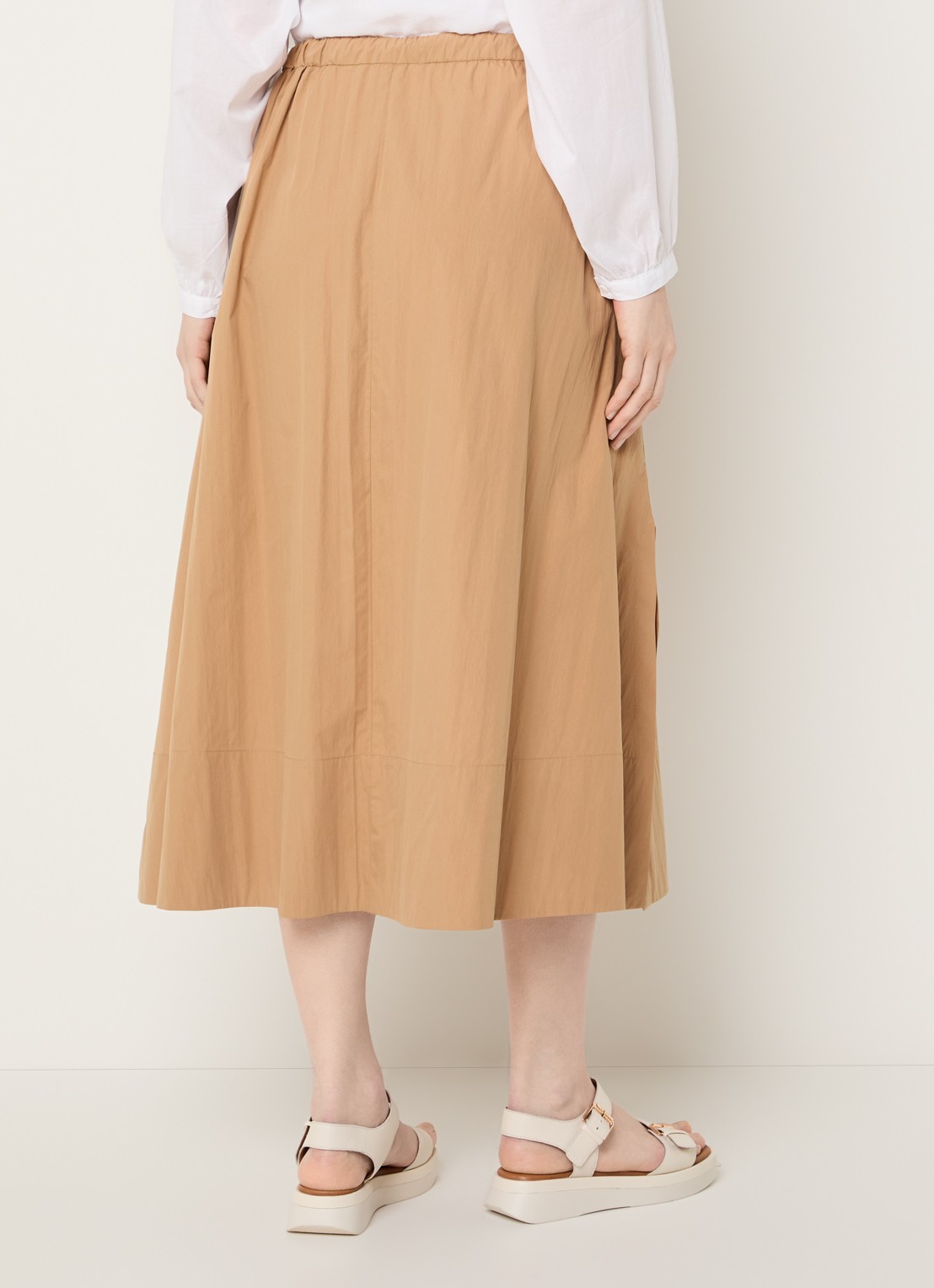 Josephine & Co Blume midi A-lijn rok  - achterkant cognac