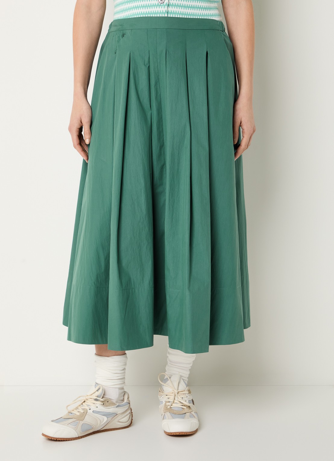 Josephine & Co Blume midi A-lijn rok  - detail 3 zeegroen