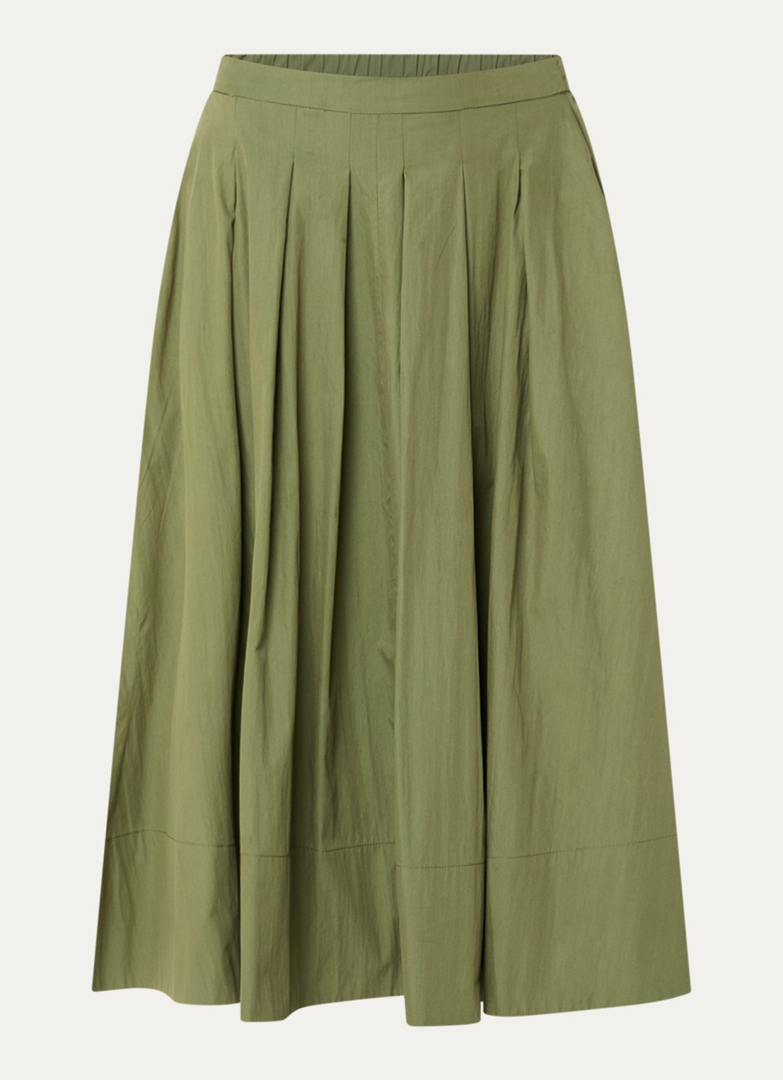 Josephine & Co Blume midi rok  met plooidetail - voorkant 2 mosgroen