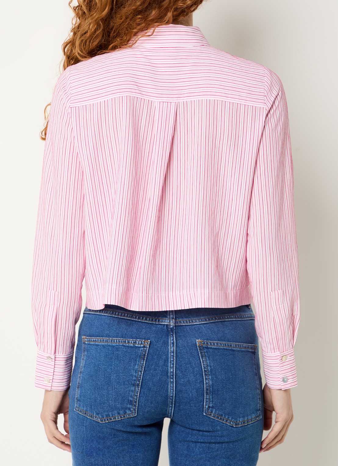 Josephine & Co Boaz blouse met streepprint - achterkant donkerroze