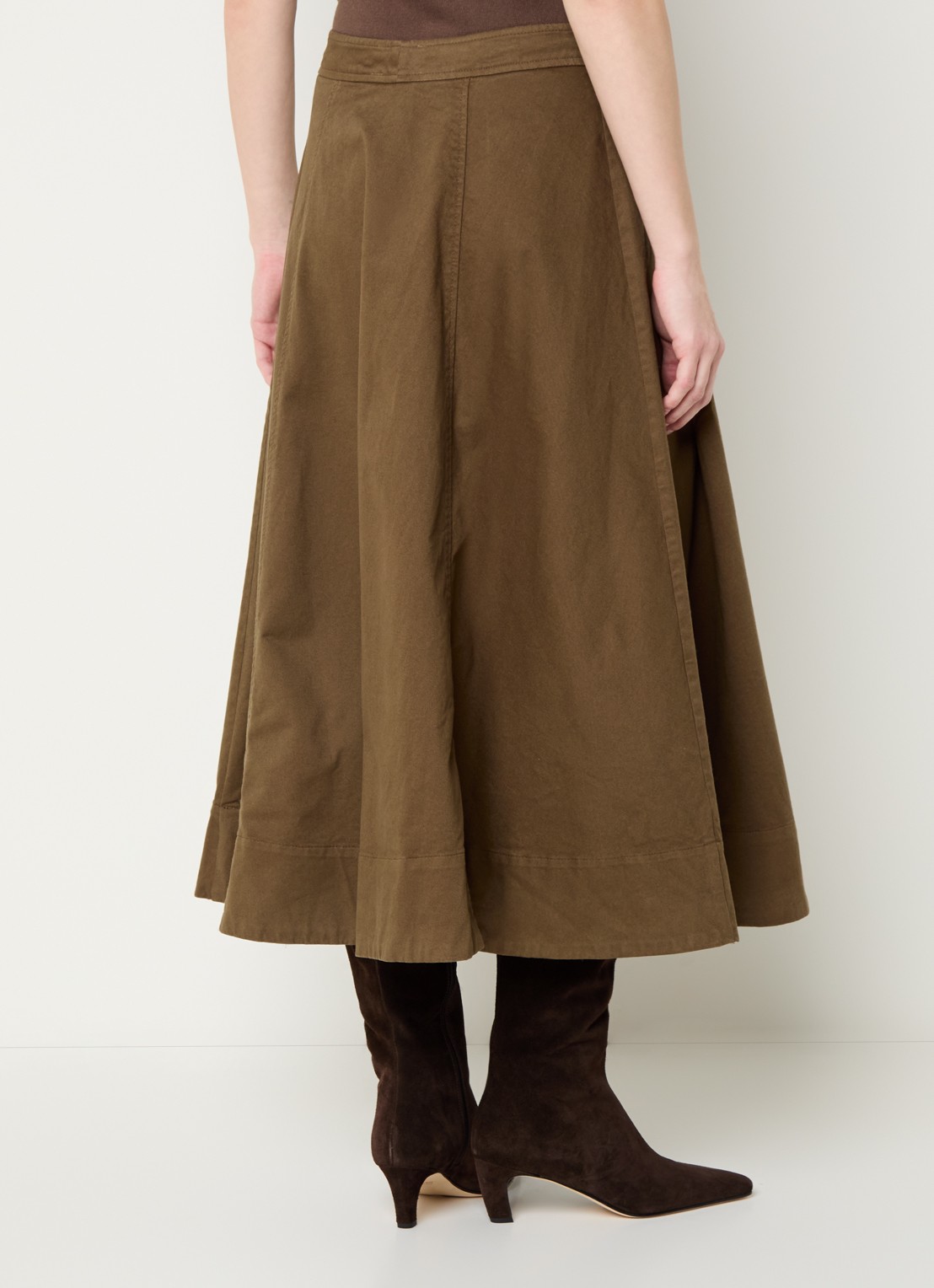 Josephine & Co Bobby A-lijn rok met plooidetail - achterkant 4 bruin