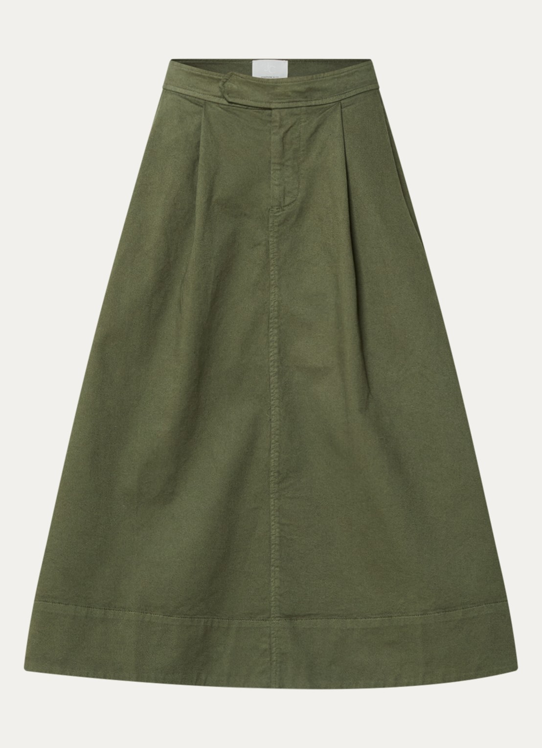 Josephine & Co Bobby A-lijn rok met plooidetail - voorkant 3 groen