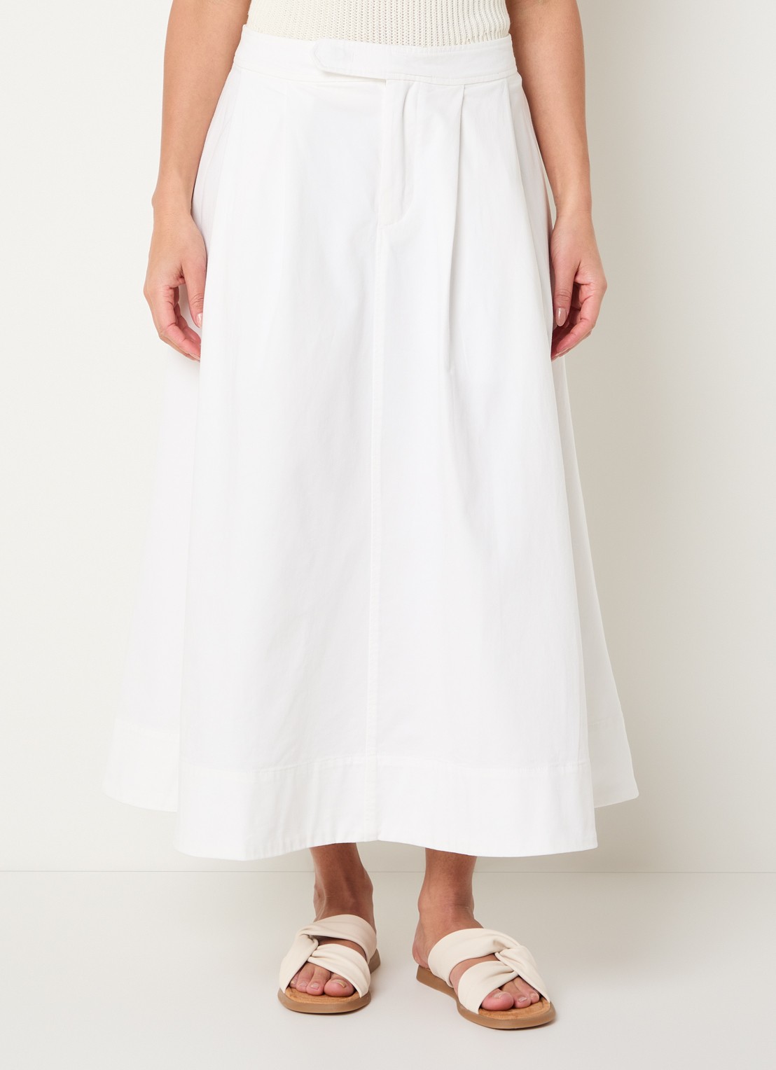 Josephine & Co Bobby midi A-lijn rok met steekzakken - detail 4 wit