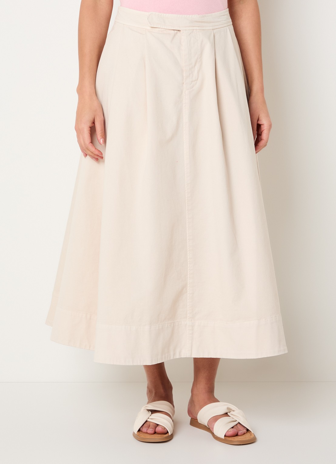 Josephine & Co Bobby midi A-lijn rok met steekzakken - detail 3 beige