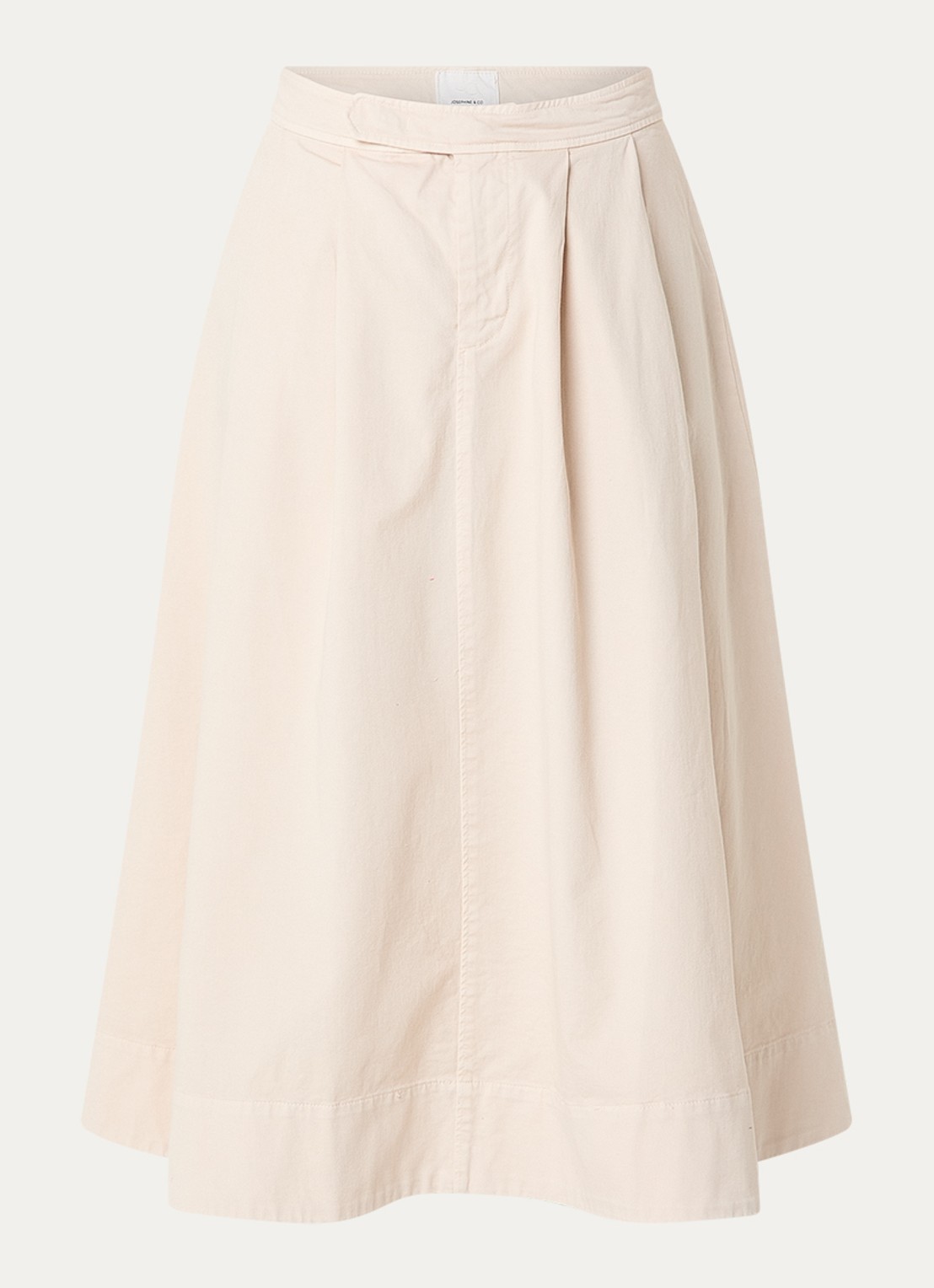 Josephine & Co Bobby midi A-lijn rok met steekzakken - voorkant beige